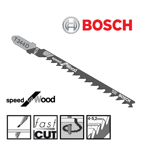 T 244 D Speed for Wood Jigsaw Blade - Bosch Professional