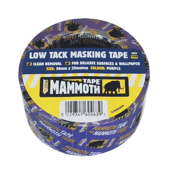 50mm x 33m Black Low Tack F/R PVC Tape
