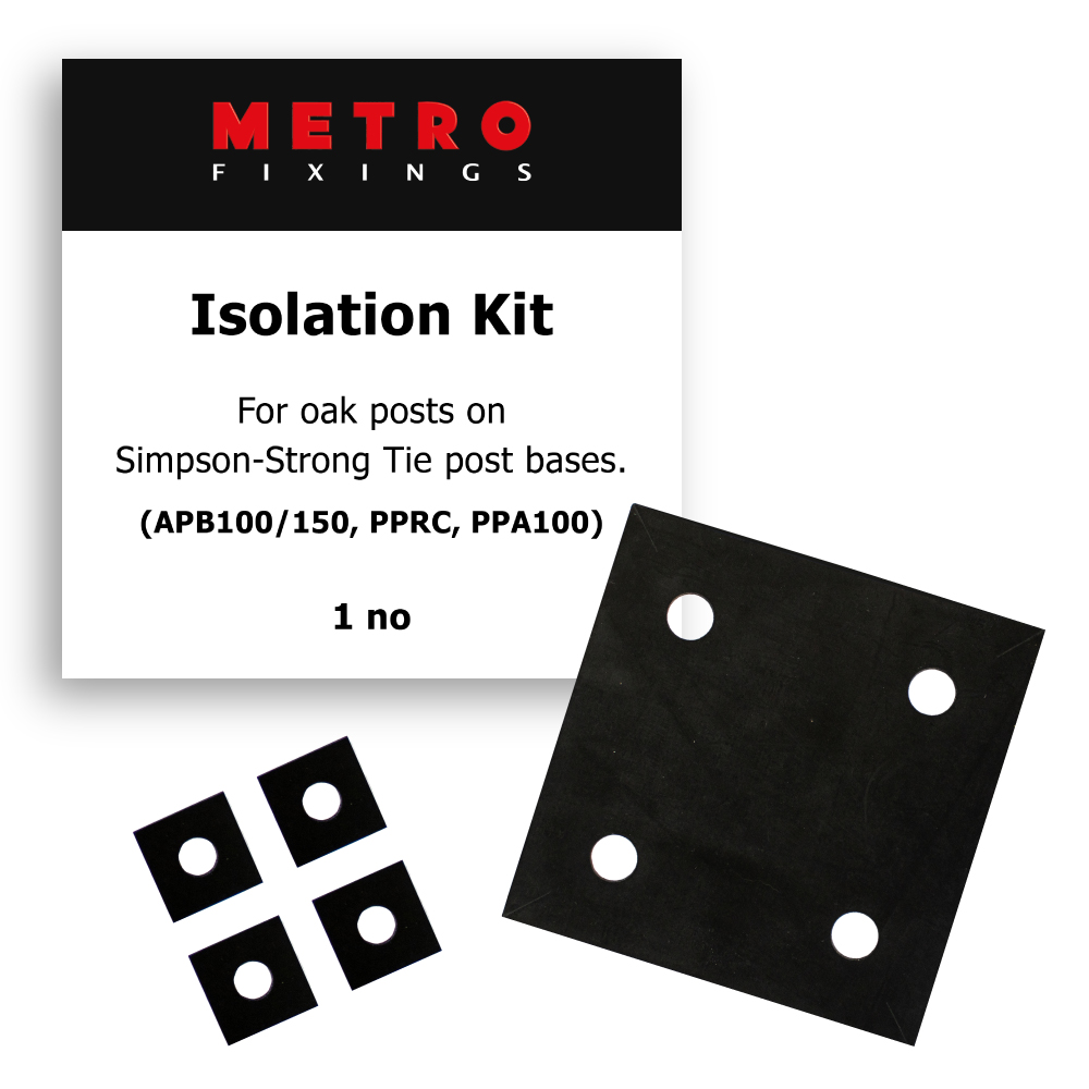 Isolation & Fixings Only Kit for Oak Posts on